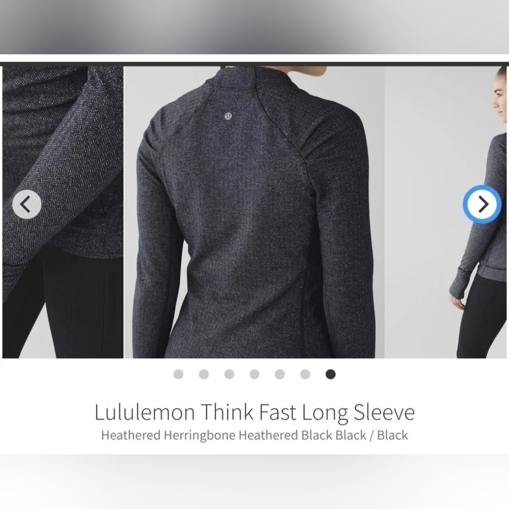 Lululemon Think Fast Long‎ Sleeve Heathered Herringbone Heathered  Size 12